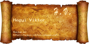 Hegyi Viktor névjegykártya